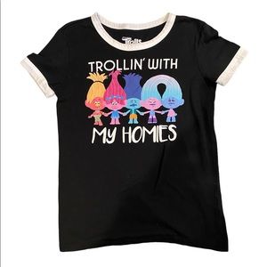 Dream Works Trolls graphic ringer tee